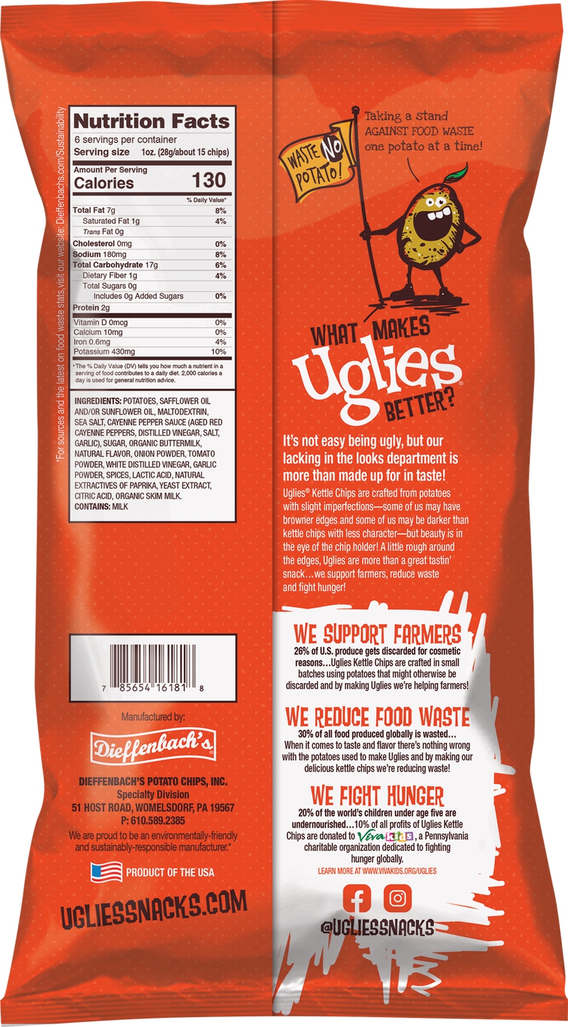 Uglies® Buffalo Ranch Potato Chips Uglies Snacks
