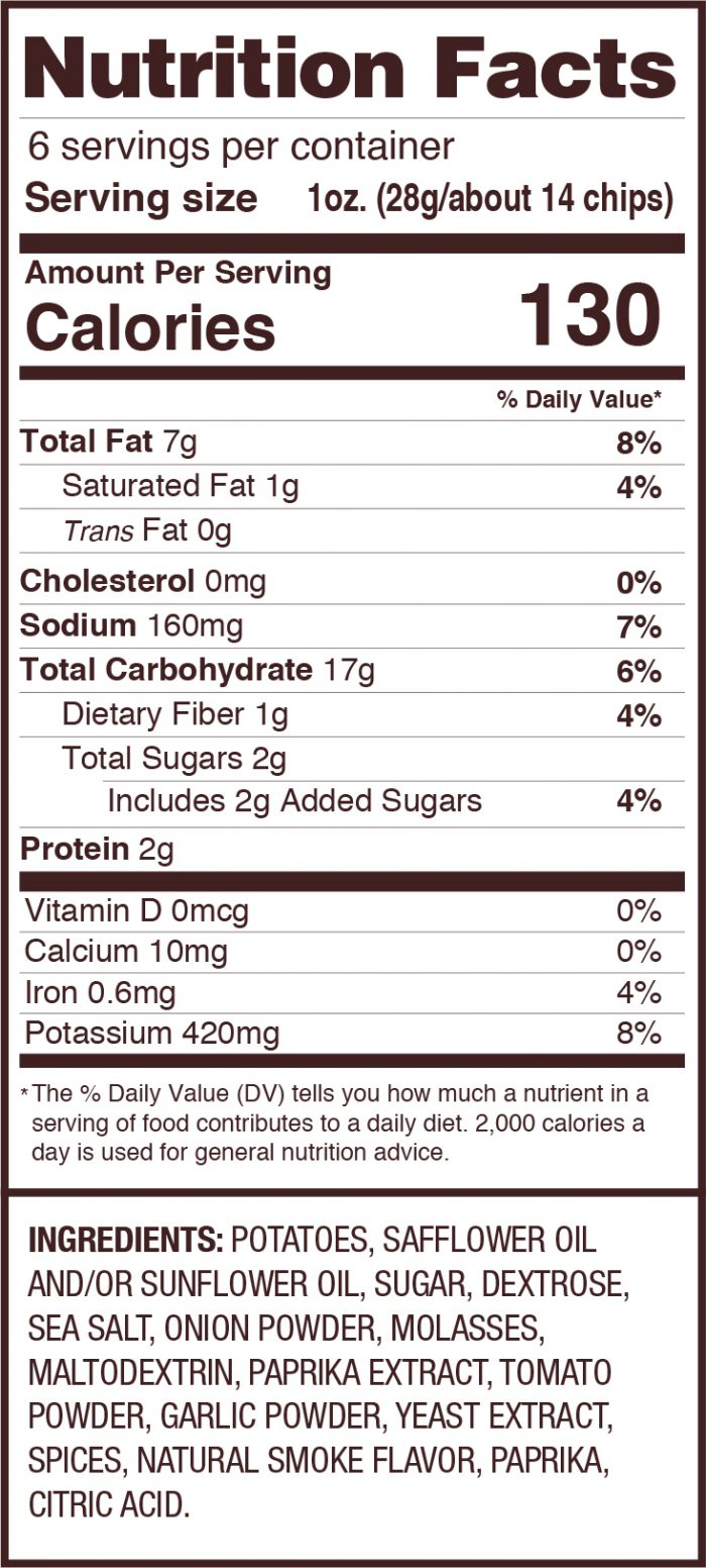 Uglies BBQ Chips Nutrition Facts