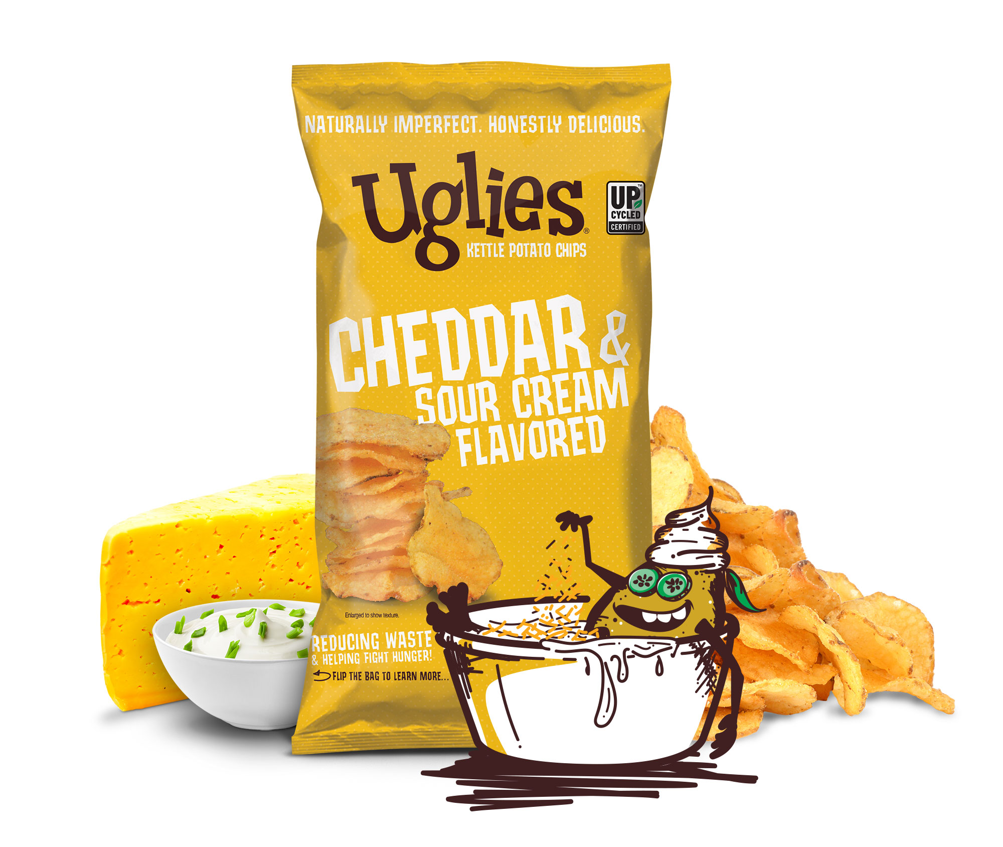 Uglies Cheddar & Sour Cream Kettle Chips